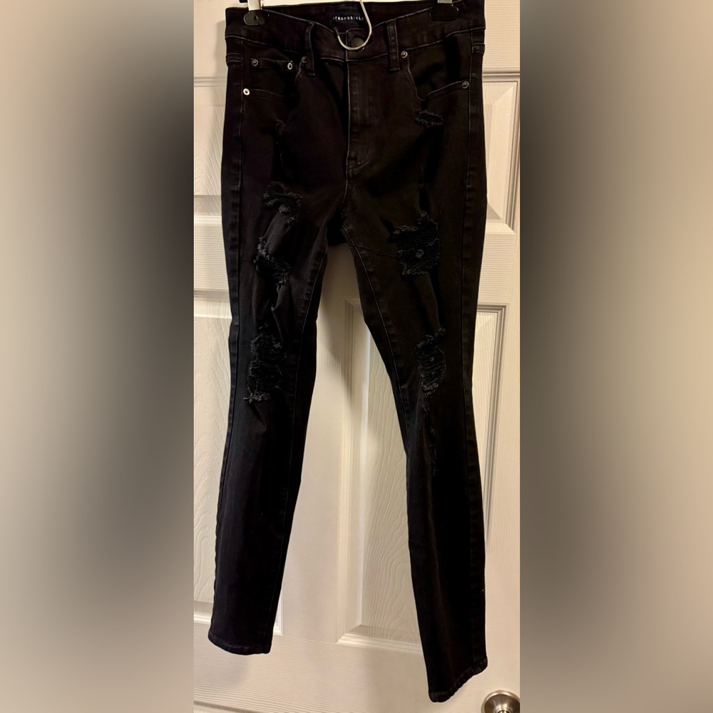 Aeropostale Black Distressed Jeggings - Picture 7 of 7